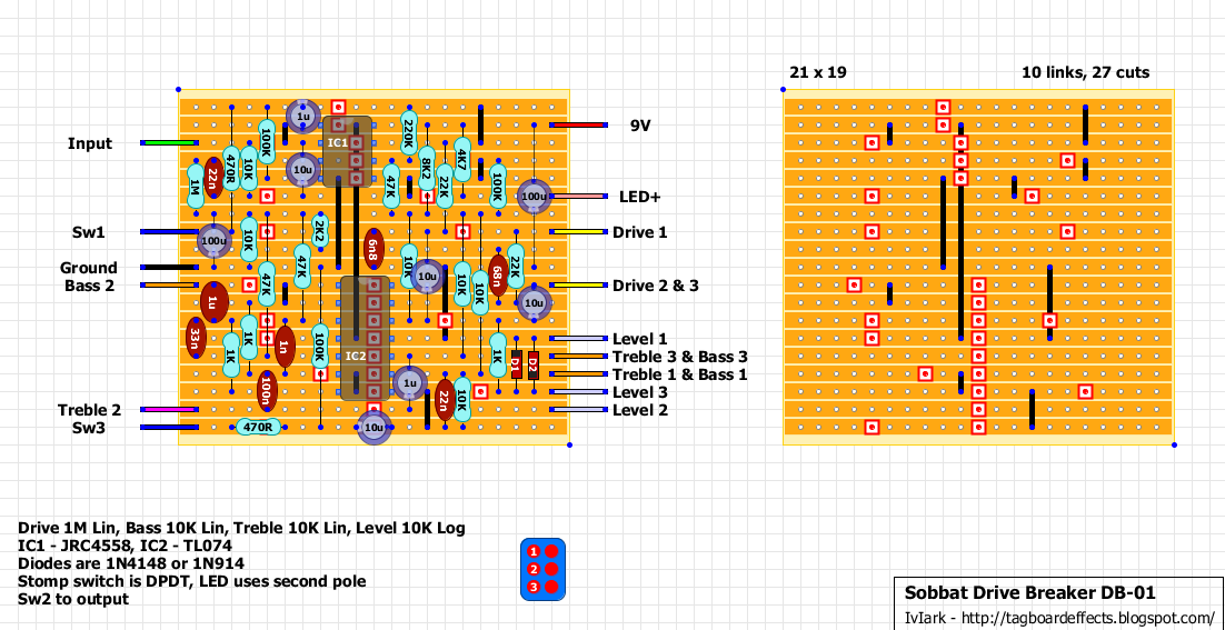 Guitar FX Layouts: Sobbat Drive Breaker DB-01